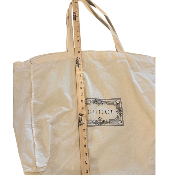 Gucci Handbags - Gucci Cream Cotton Tote Bag Extra Large Logo Shopper Vintage Style